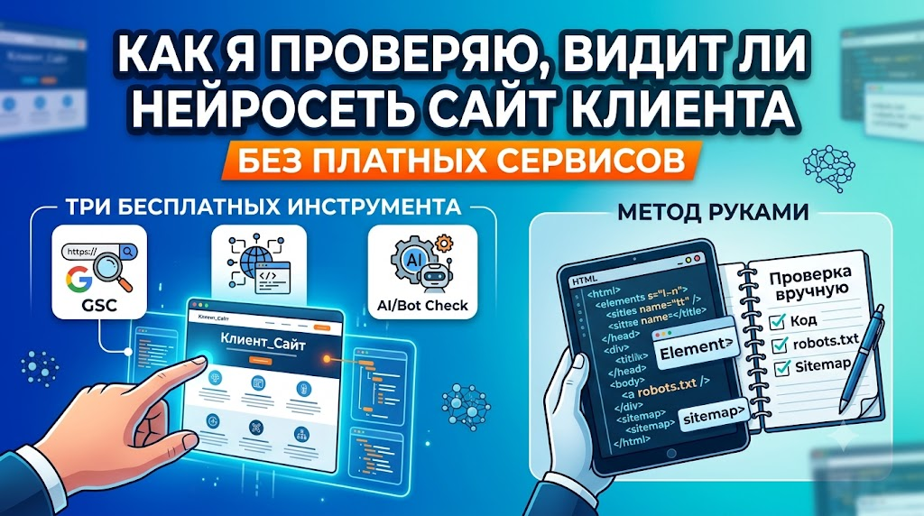 Как я проверяю, видит ли нейросеть сайт клиента: три инструмента и метод руками, без платных сервисов