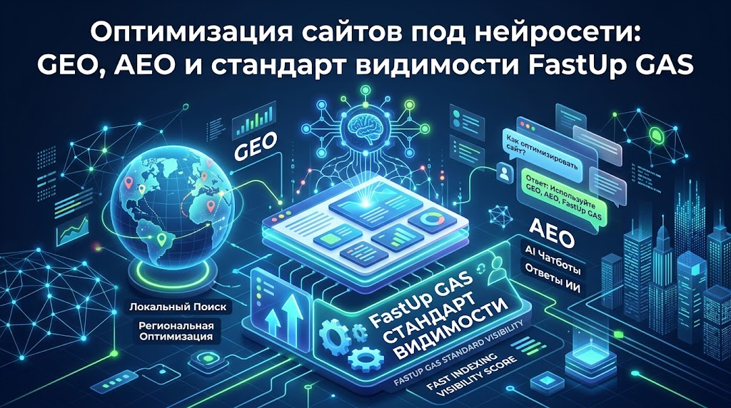 Оптимизация сайтов под нейросети: GEO, AEO и стандарт видимости FastUp GAS